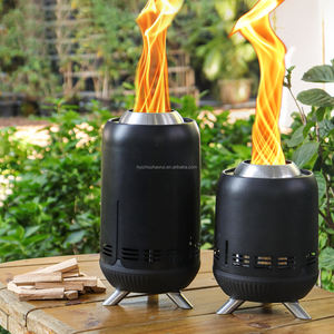 Chauffage de cheminée <span class=keywords><strong>extérieur</strong></span> en acier inoxydable noir poêle à granulés de bois Mini Portable sans fumée feu de table feu de camp - Product Image 3