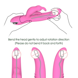 Consolador giratorio de doble motor para mujer vibrador de conejo con punto G, masajeador de Vagina, consolador enorme de empuje, juguete sexual para mujer - Product Image 5