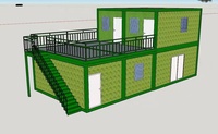 Maison conteneur préfabriquée détachable à 4 modules à faible coût avec design moderne et fonctionnalité respirante – Atelier/Appartement