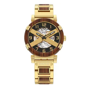 BOBOBIRD 2022 custom men luxury dropshipping wood oem custom real wood wholesale chronograph design Watch