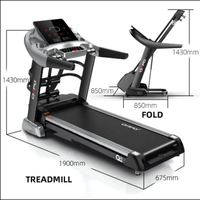Tapis roulant électrique pliable commercial avec inclinaison manuelle et écran LED, pour la maison et la salle de sport, moteur 2.0HP, cadre en acier, respectueux de l'environnement