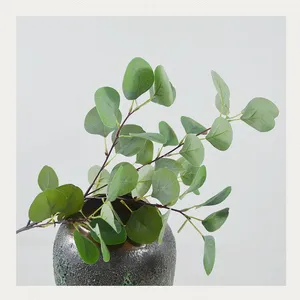센마 신 현실적인 30cm 인공 녹지 가짜 잎 냄비에 가짜 돈 식물 홈 사무실 테이블 실내 야외 교수형 장식