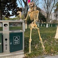 Squelette humain simulé de 153cm, 12 pieds, grand squelette géant d'halloween en plastique, taille réelle