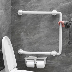 Barras de apoyo para baño, barandillas de seguridad de 70 cm, diseño moderno y sencillo, soporte anticaída para inodoros de personas mayores - Product Image 3