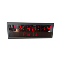 Reloj de pared digital IP de 2.3 pulgadas y 6 dígitos para decoración del hogar, alimentación por Ethernet, sincronización de red, reinicio automático de horario de verano
