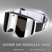 Lunettes de ski anti-buée avec UV400 magnétique 5400 lunettes de sport de neige hiver matériau en nylon lentille de remplacement incluse