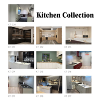 Gabinetes de Cocina Modulares de Lujo Personalizados, Isla Curva con Encimera de Mármol Rojo Mandarina y Gabinetes de Pared para Villa