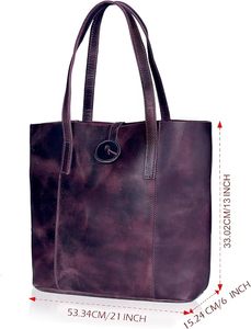 Sac à main en cuir véritable pour femme, grand sac fourre-tout à bandoulière, sac de travail avec compartiment pour ordinateur portable, sacoche de bureau professionnelle - Product Image 2