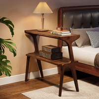Table d'appoint de luxe en noyer, en bois massif, pour canapé, lit, bureau, table en C pour salon et chambre à coucher