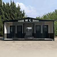 Toilettes et douches mobiles modernes intégrées pour l'extérieur, toilettes publiques pour sites touristiques, conteneur robuste et écologique