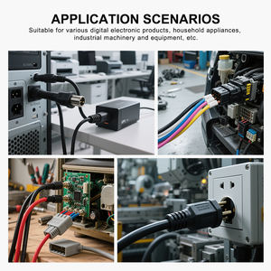 <span class=keywords><strong>Cable</strong></span> de Extensión Quanwei de Alta Calidad, Impermeable, 12V 24V IEC Nema, C14 3x C13, <span class=keywords><strong>Cable</strong></span> de Alimentación de 0.6M, Revestimiento de Goma/PVC Negro para Computadora - Product Image 5