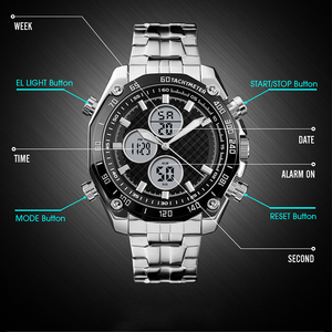 Montre sport de luxe personnalisée à grand cadran en acier inoxydable analogique-numérique pour homme, bonne étanchéité, Relojes Hombre Digitales - Product Image 3
