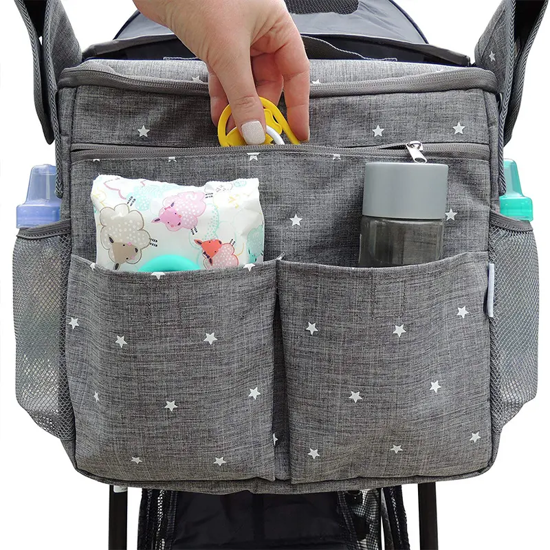 반짝 반짝 사용자 정의 유모차 주최자 여행 가방 기저귀 가방 범용 방수 엄마 아기