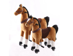 <span class=keywords><strong>Cavallo</strong></span> <span class=keywords><strong>a</strong></span> <span class=keywords><strong>Dondolo</strong></span> di Alta Qualità con Struttura in Metallo e Peluche, Capacità di Carico 60kg, per Bambini dai 5 ai 12 Anni - Product Image 4