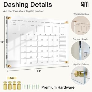 Lớn hàng tháng gia đình kế hoạch cá nhân rõ ràng nhà văn phòng thủy tinh lớn rõ ràng Acrylic khô xóa bảng calander - Product Image 2