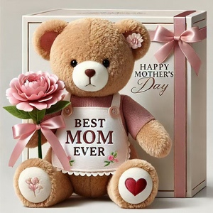 Oso <span class=keywords><strong>de</strong></span> Peluche Personalizado para el Día <span class=keywords><strong>de</strong></span> la Madre con <span class=keywords><strong>Ramo</strong></span> <span class=keywords><strong>de</strong></span> Flores, Regalo <span class=keywords><strong>de</strong></span> Peluche Personalizado para Mamá - Product Image 6