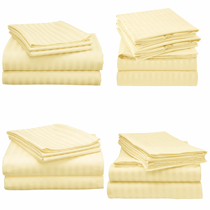 Set di lenzuola 4 pezzi Queen Size - Lenzuola ultra morbide e rinfrescanti - Righe grigie 1 |   Adatto a materassi da 8 a 16 pollici - Product Image 5