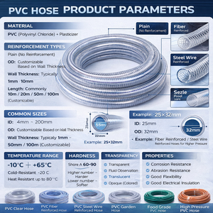 Tuyau flexible en PVC renforcé de fil d'acier transparent en spirale, 1/2 pouce, pour l'irrigation et l'alimentation en eau claire - Product Image 2