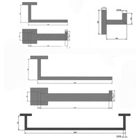 4 Pièces Salle De Bain Contemporaine Accessoires 304 En acier inoxydable Porte-Serviettes Mural Porte-Papier Hygiénique