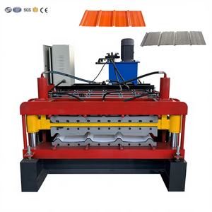 Machine de formage de rouleaux d'acier coloré IBR à laminage automatique de film, contrôle PLC, haute productivité, moteur pour tuiles de toit, tôles et panneaux muraux - Product Image 1