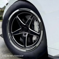 Jantes de course sur route Velochi Monoblock forgées 17x10 Darkhorse Black Five Spoke Drag Pack Race Wheels 5x114.3 Ford Mustang GT