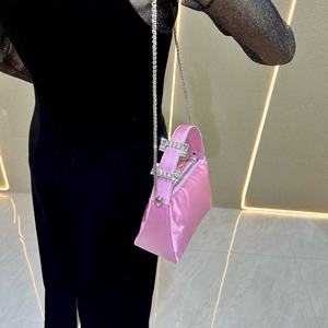 Nouveau Sac à Main <span class=keywords><strong>de</strong></span> Soirée en Satin pour Femme 2026 – Élégant Sac à Main pour Fille avec Poignée Réglable, Pochette <span class=keywords><strong>de</strong></span> Soirée Formelle, Sac à Bandoulière Chaîne Petit Format - Product Image 3