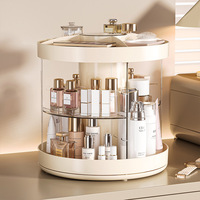 Organisateur de maquillage cosmétique transparent de bureau support de rangement rotatif pour pinceaux de maquillage rouge à lèvres autres essentiels-coiffeuse