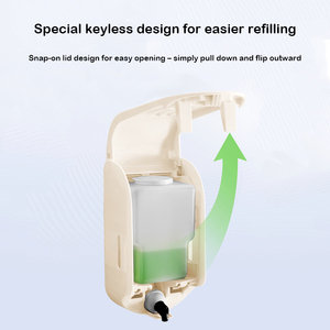 <span class=keywords><strong>Dispenser</strong></span> Compatto per Sapone Schiumogeno e Igienizzante Mani, Montaggio a Parete, in Plastica, per Bagno, Capacità 1000ml - Product Image 5