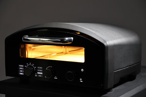 Horno de Pizza para Interiores - Produce <span class=keywords><strong>Pizzas</strong></span> de 13 Pulgadas 450 ° c - Horno eléctrico para pizza de encimera con 8 preajustes en pantalla táctil, negro inoxidable - Product Image 4