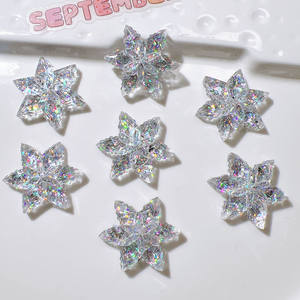 Accesorios de resina hechos a mano pegamento crema lentejuelas y parches pequeños copos de nieve hebillas de zapatos para adornos DIY decoración de zapatos funda de teléfono - Product Image 5