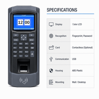 Machine de pointage biométrique par empreinte digitale avec clavier à code, sortie Wiegand, contrôle d'accès, rapport USB pour le personnel de bureau