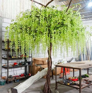 Albero Artificiale Premium con Catena Dorata, Albero Finto Realistico di Laburnum Anagyroides con Fiori Gialli di Lusso per Decorazione di Casa, Ufficio e Ingresso - Product Image 3