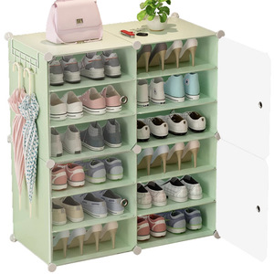 <b>Shoe</b> <b>Rack</b> Cabinet Plastic Multi Layer Dustproof <b>Storage</b> For Home Dormitory Modern Minimalist Design Freestanding - Product Image 4