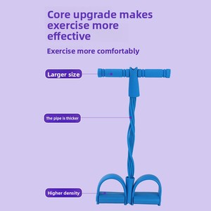 Appareil de fitness 6 tubes pour presse à jambes <span class=keywords><strong>et</strong></span> entraînement abdominal, avec pédale antidérapante, bande de résistance à tirer <span class=keywords><strong>et</strong></span> aide à l'entraînement aux sit-ups - Product Image 3