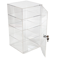 Gabinete de exhibición de cerradura de acrílico transparente para Boutique Regalo Joyería Soporte de exhibición de tienda de PVC con modelo en aplicación de estante