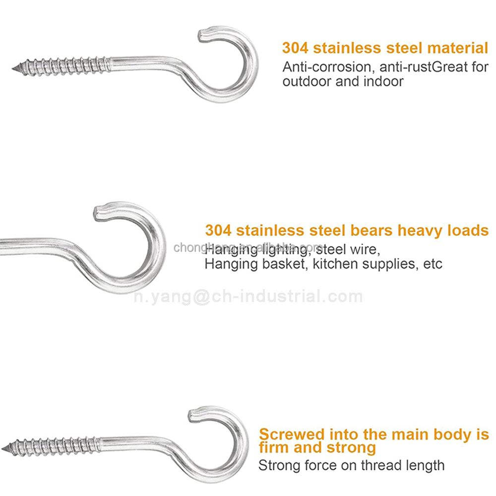 Viti A Occhiello Per Occhio Occhielli A Vite In Metallo, 20 Pezzi M4 X 50 Mm, Piccoli Bulloni A Occhiello In Acciaio Inox, Resistenti Ganci Per Legno, Amaca, Fili : : Fai - Foto 2