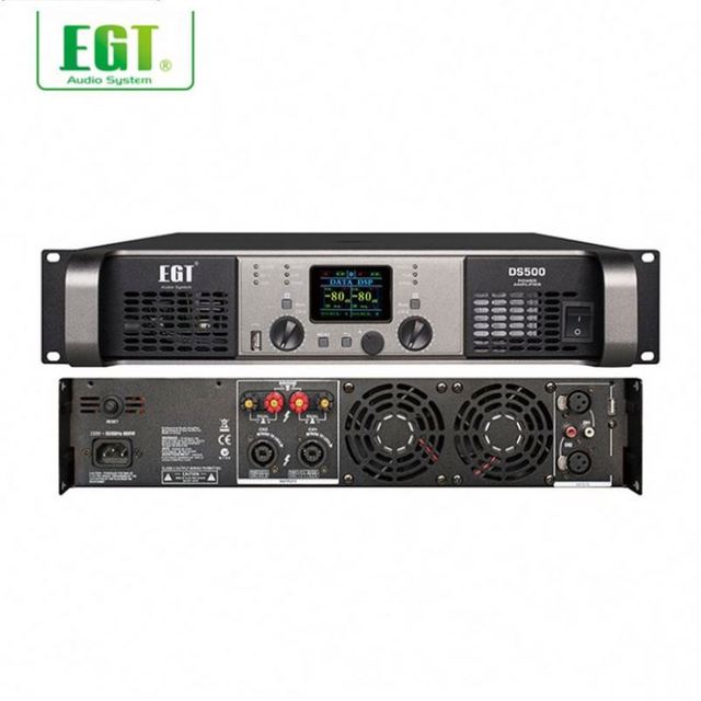 250W X2 2 Channel Class D Power Amplifier Professional Rack Mount Audio Amp with 105dB S/N 500 Damping Factor for PA DJ Speaker