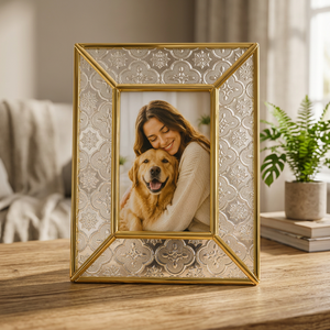<b>Gold</b> Iron <b>Frame</b> Round Glass <b>Mirror</b> Modern Multi-Functional Glam Wall Decor for Home Office Living Room Durable - Product Image 1