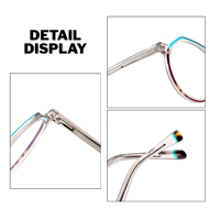 Lunettes de vue modernes unisexes à monture octogonale en fibre d'acétate avec détail créatif sur le bord avant – Commande en gros prise en charge