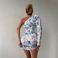 Robe asymétrique à une épaule pour femme, coupe ajustée, décontractée, idéale pour l'été