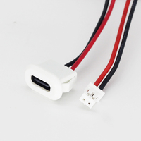 كابل طاقة USB-C PH 2.0 JST ثنائي الأطراف مع أسلاك مفتوحة وموصل أنثوي قابل للتثبيت بغلاف PVC ونواة نحاسية للاستخدام الإلكتروني المريح