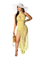 Robe en crochet d'été pour femmes, robe de plage, couverture de bikini, maillot de bain, couverture de maillot de bain en tricot