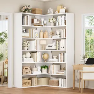 Librería en Forma de L de 6 Niveles Fabricada con Paneles de Madera de Alta Calidad de 15 mm de Grosor - Product Image 3