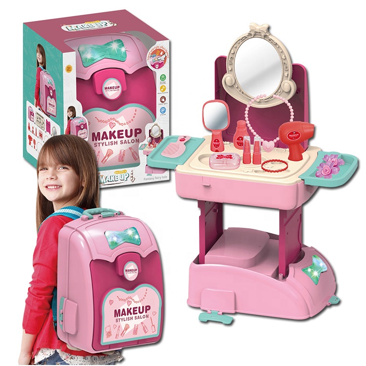 2 In 1 Suitcase Food Cooking Toy Kitchen Toy Set for Kid Girls