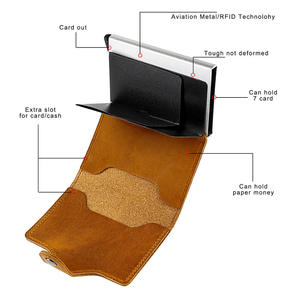 Porte-cartes RFID en cuir Andong pour homme et femme, portefeuille vintage en cuir Crazy Horse, véritable cuir de vache, sac à main tendance - Product Image 2