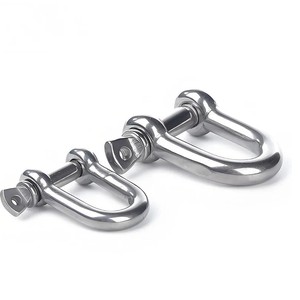 Grillete en D de Acero Inoxidable con Pasador de Rosca de Cabeza Cuadrada, Pulido, Métrico, para Uso Industrial Pesado - Product Image 1