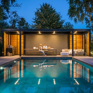 Pergola bioclimatique en aluminium en gros d'usine 3x3 4x3 5x4 6x4 avec éclairage LED pour cabanes - Product Image 2