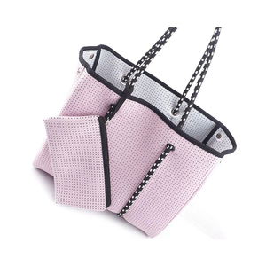 Bolso de playa de neopreno rosa para bebé de verano con decoración de cadena de hombro grande - Product Image 5