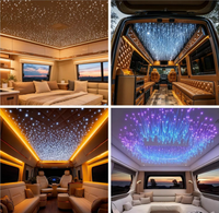 Kit de Luces LED de Fibra Óptica de 16W para Techo de Auto, Luces de Cielo Estrellado, Cable de Fibra Óptica LED para Decoración de Autos