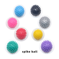 Vente en gros Balle de yoga à pointes Balle de massage musculaire Physio Massage des mains Mini balle de massage portable Pas besoin de gonfler multicolore
